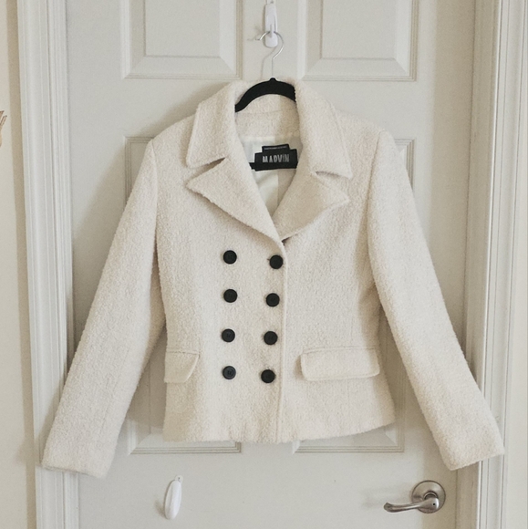 Marvin Richards Cream Jacket Coat Elegant Wear Elegant Wear Career Minimalist - Picture 16 of 16